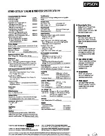 Preview for 1 page of Epson Stylus Color II Specifications