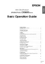 Предварительный просмотр 1 страницы Epson STYLUS CX3600 Basic Operation Manual