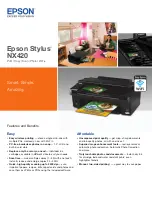 Epson Stylus NX420 Series Specifications preview