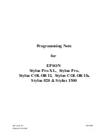 Предварительный просмотр 1 страницы Epson Stylus Photo 820 Programming Note