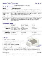 Epson Stylus Photo 890 Specification Sheet preview