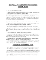 Preview for 1 page of Epson Stylus Photo R285 Installation Instructions