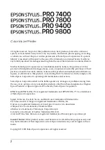 Предварительный просмотр 2 страницы Epson Stylus Pro 7400 User Manual