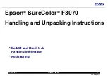 Epson SuperColor F3070 Handling Instructions Manual preview