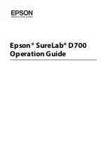 Preview for 1 page of Epson SureLab D700 Series Operation Manual