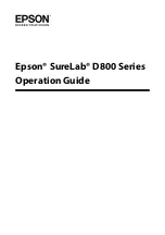 Preview for 1 page of Epson SureLab D800 Series Operation Manual