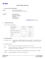 Epson T034120 Material Safety Data Sheet preview