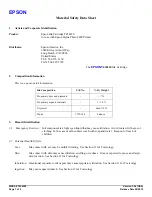 Epson T034220 Material Safety Data Sheet preview
