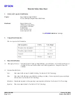 Preview for 1 page of Epson T034220 Material Safety Data Sheet