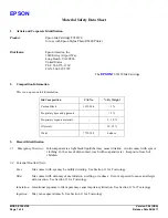 Epson T059120 Material Safety Data Sheet предпросмотр