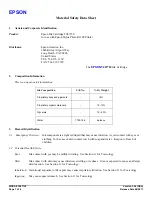 Epson T087720 Material Safety Data Sheet preview