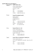 Preview for 6 page of Epson T3 Series Safety And Installation