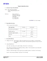 Epson T485011 Material Safety Data Sheet предпросмотр