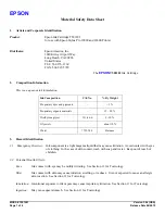 Предварительный просмотр 1 страницы Epson T501201 Material Safety Data Sheet