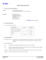 Предварительный просмотр 1 страницы Epson T543800 Material Safety Data Sheet