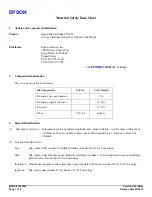 Предварительный просмотр 1 страницы Epson T567800 Material Safety Data Sheet