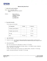 Предварительный просмотр 1 страницы Epson T580200 Material Safety Data Sheet