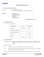 Epson T602100 Material Safety Data Sheet preview