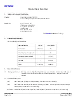 Epson T605700 Material Safety Data Sheet preview