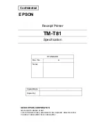 Epson TM-T81 Technical & Specifications Manual preview