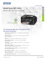 Preview for 1 page of Epson WorkForce WF-3620 Specification Sheet