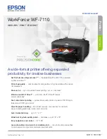 Preview for 1 page of Epson WorkForce WF-7110 Specification Sheet