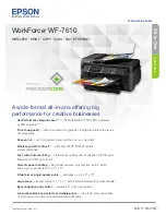 Preview for 1 page of Epson WorkForce WF-7610 Specification Sheet