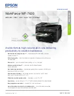 Preview for 1 page of Epson WorkForce WF-7620 Specification Sheet