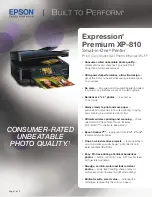 Epson XP-810 Specifications preview