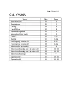 Предварительный просмотр 2 страницы Epson YM26A Watch Movement Specification And Drawing