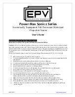 Предварительный просмотр 1 страницы EPV Power Max Sonic 2 Series User Manual