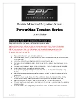 Предварительный просмотр 1 страницы EPV PowerMax Tension Series User Manual