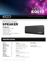 EQD EQ012 Specifications предпросмотр