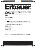 Предварительный просмотр 2 страницы Erbauer ERB052BTE Manual