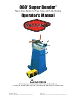 Предварительный просмотр 1 страницы Ercolina Super Bender 060 Operating Manual