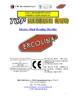 Ercolina Top Bender 050 Use And Maintenance Instructions preview