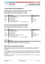 Preview for 2 page of Ergoswiss 901.20034 Operating Instruction