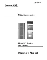 Ericsson EDACS Jessica Operator'S Manual preview