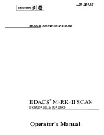 Предварительный просмотр 1 страницы Ericsson EDACS M-RK-II SCAN Operator'S Manual