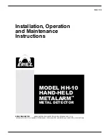 Eriez Metalarm HH-10 Installation, Operation And Maintenance Instructions preview