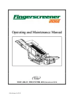 Erin Fingerscreener 206T Operating And Maintenance Manual preview