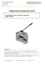 Preview for 1 page of ermengineering TM-200 Use And Maintenance Manual