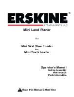 Erskine Attachments Mini Land Planer Operator'S Manual preview