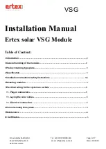 ertex solar VSG Series Installation Manual предпросмотр