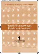 Erwin Sattler Rotalis 10 Wood User Manual preview