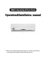 Предварительный просмотр 1 страницы ES FCW 12.1 Operation & Installation Manual