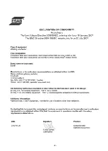 Предварительный просмотр 2 страницы ESAB Aristo FeedControl Instruction Manual