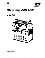 ESAB Aristotig255 AC/DC DTE 255 Instruction Manual предпросмотр