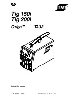 ESAB Caddyt Tig 150i Instruction Manual предпросмотр