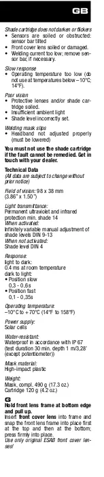 Предварительный просмотр 17 страницы ESAB Eye-Tech 9-13 User Instructions